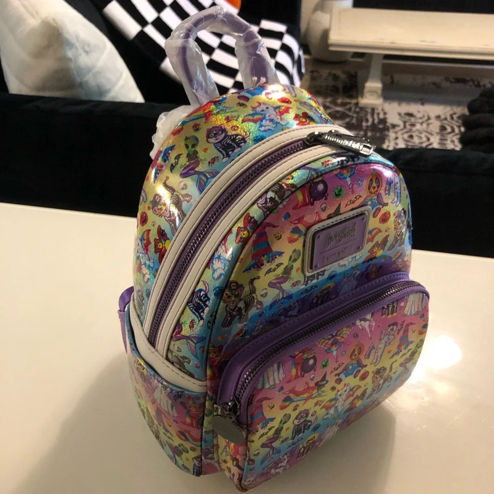 New! Loungefly x Lisa Frank Halloween Sticker Mini Backpack - Picture 6 of 12